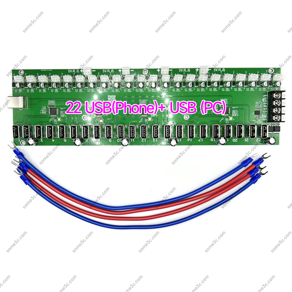 Equipo de control de grupo de teléfonos móviles Placa base Conexión Ethernet/WIFI Interruptor independiente Ventilador Ajustable Soporta USB/OTG