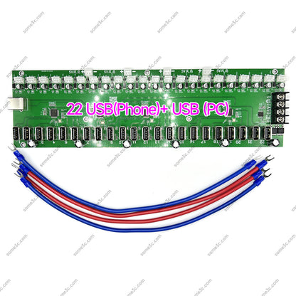 Equipo de control de grupo de teléfonos móviles Placa base Conexión Ethernet/WIFI Interruptor independiente Ventilador Ajustable Soporta USB/OTG