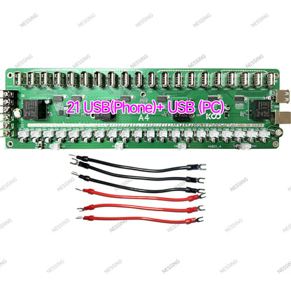 Equipo de control de grupo de teléfonos móviles Placa base Conexión Ethernet/WIFI Interruptor independiente Ventilador Ajustable Soporta USB/OTG