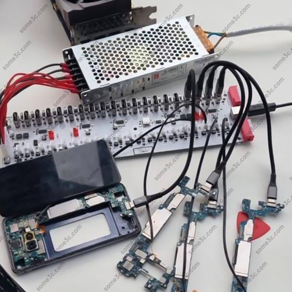 Equipo de control de grupo de teléfonos móviles Placa base Conexión Ethernet/WIFI Interruptor independiente Ventilador Ajustable Soporta USB/OTG